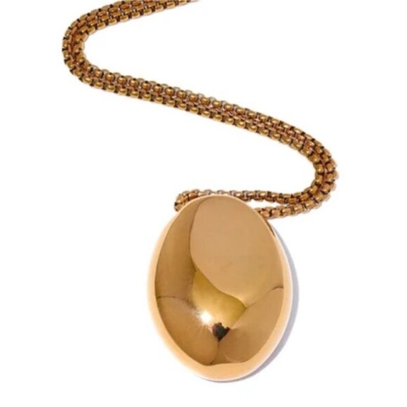 New! Anthropologie Gold Pebble Necklace NWOT - Picture 3 of 3